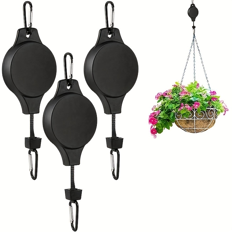 Heavy Equipment Tires - 3pcs Pulley Retractable Hanger, Plant Hook,