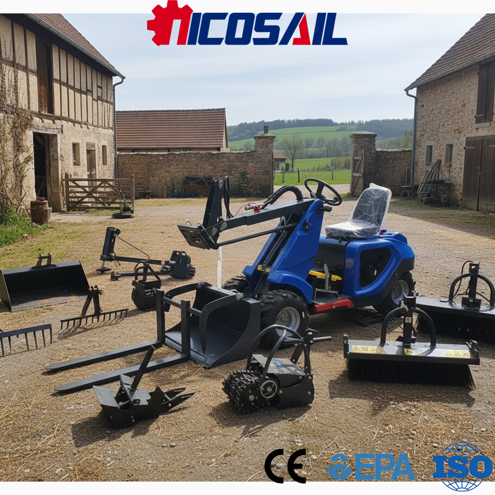 Wheel Loader - Mini Skid Steer Loader 3-Wheel Custom