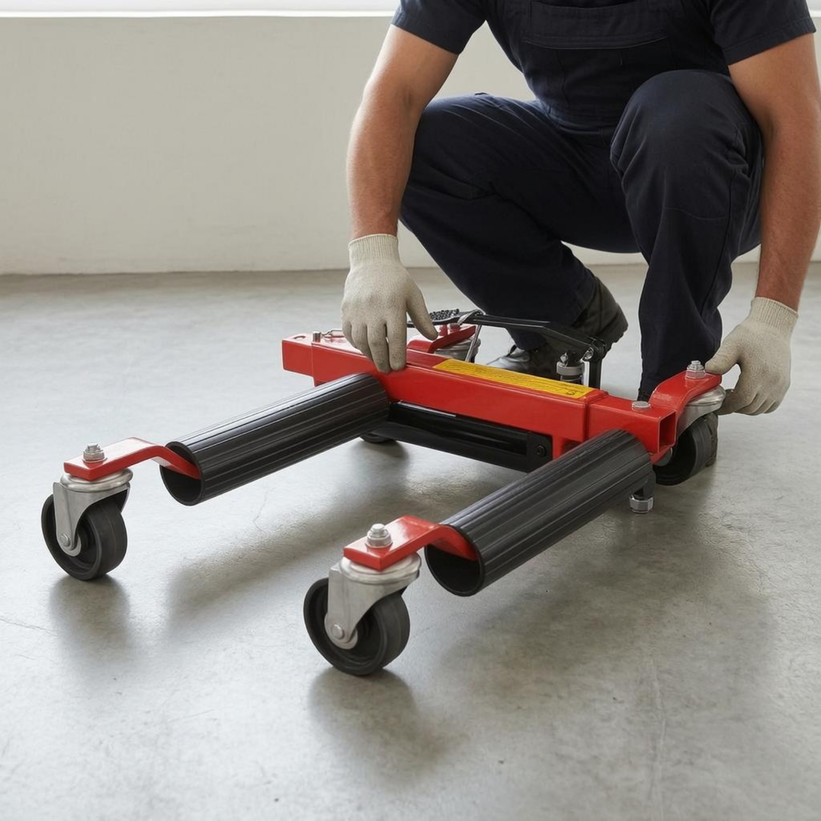 Heavy Equipment Garage - Hydraulic Vehicle Mover Caster Wheels Vehicle