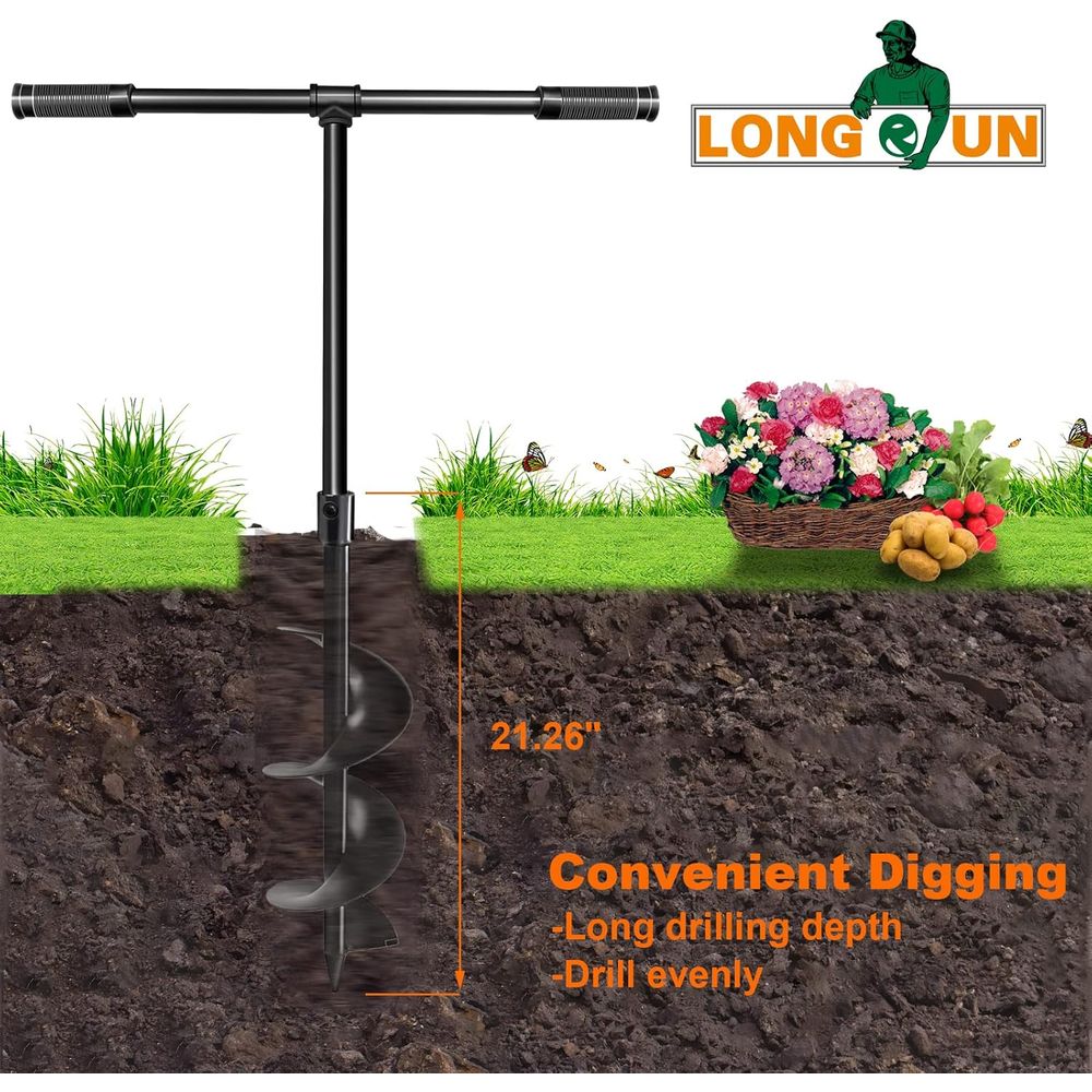 Hand-Crank Spiral Auger for Pl - Post Hole Digger reseña y precio