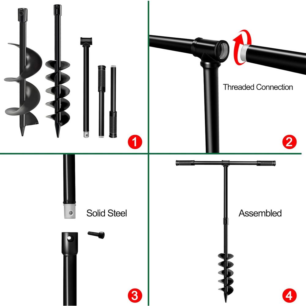 Hand-Crank Spiral Auger for Pl - Post Hole Digger reseña y precio