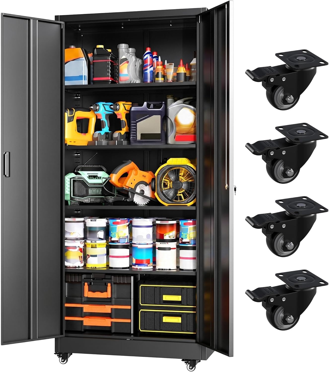 Metal Garage Storage Cabinet w - Heavy Equipment Garage reseña y precio
