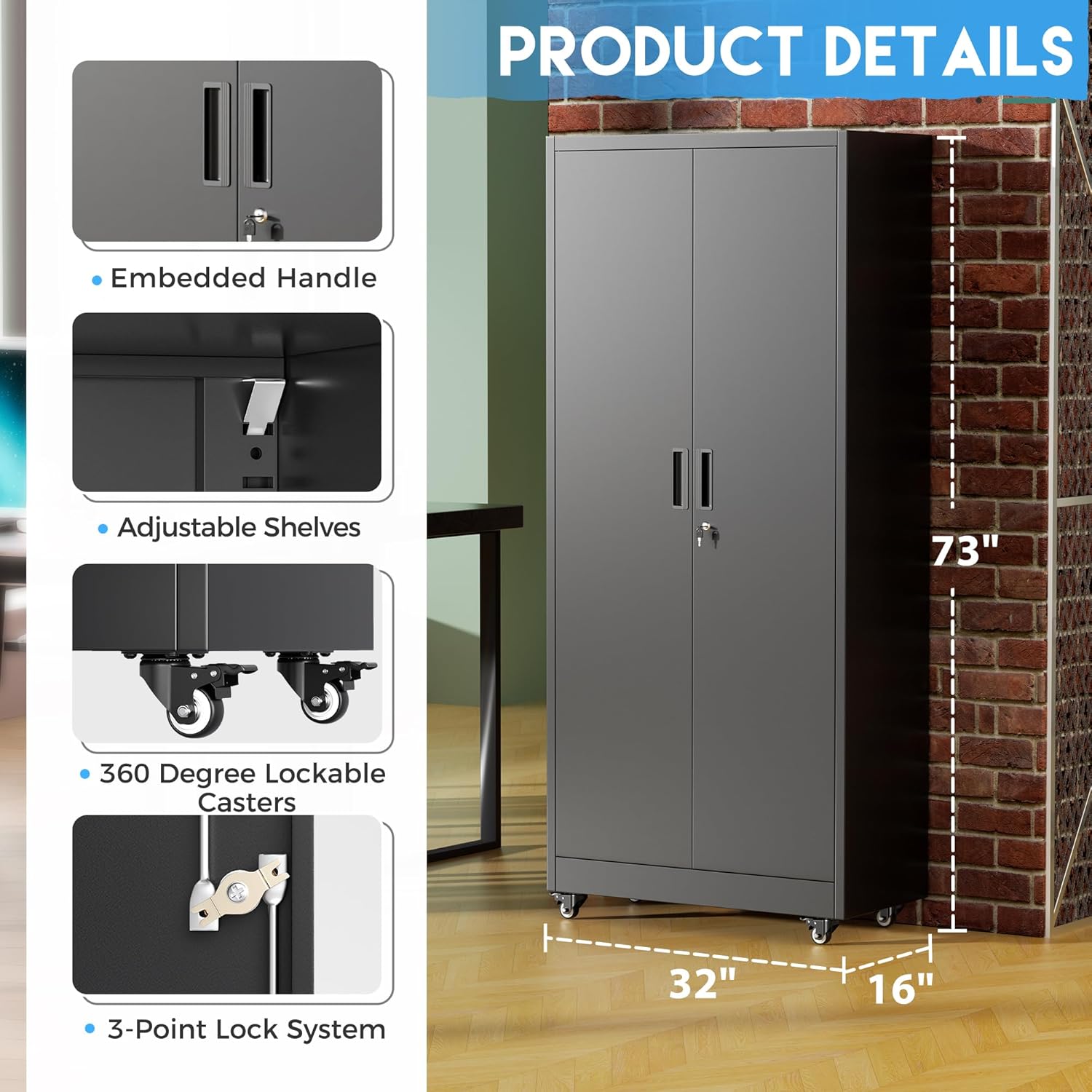 Metal Garage Storage Cabinet w - Heavy Equipment Garage reseña y precio