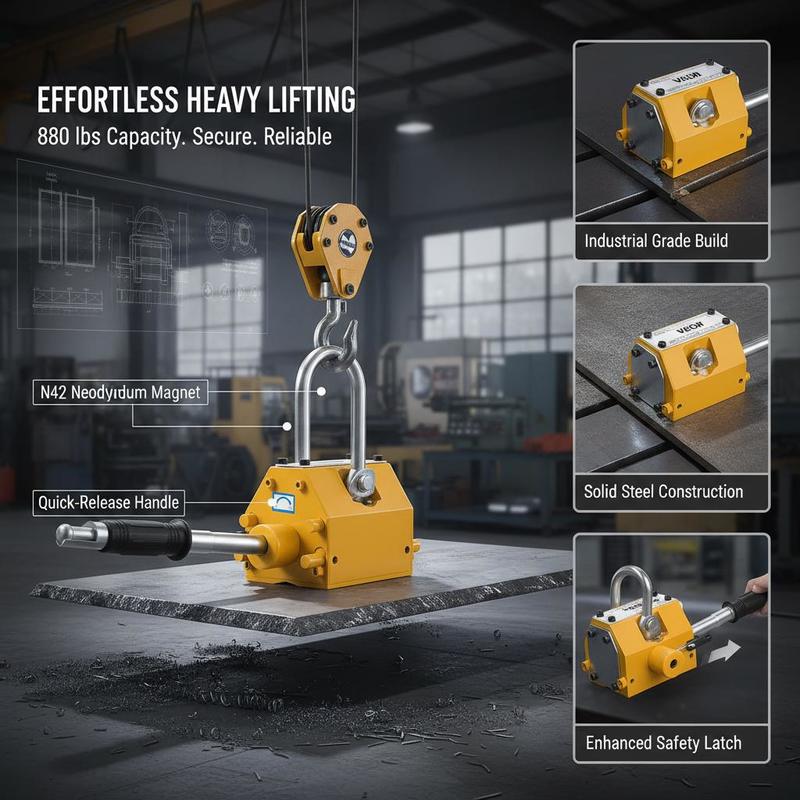 Neodymium Hoist Magnet 880 lbs - Heavy Equipment Lift reseña y precio