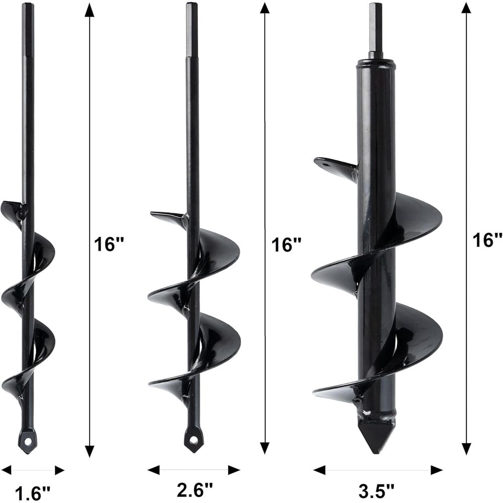 Set 3 Solid Auger Drill Bit or - Post Hole Digger reseña y precio