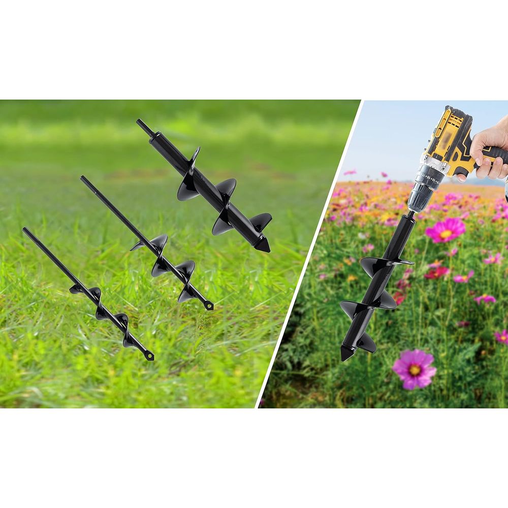 Set 3 Solid Auger Drill Bit or - Post Hole Digger reseña y precio