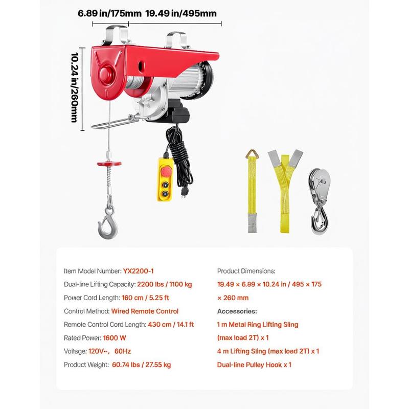 High Capacity Power Winch 2200 - Heavy Equipment Lift reseña y precio
