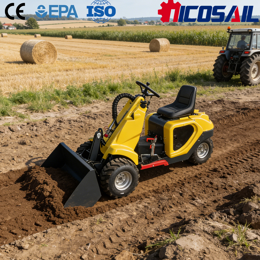 Mini Skid Steer Loader 3-Wheel - Wheel Loader reseña y precio