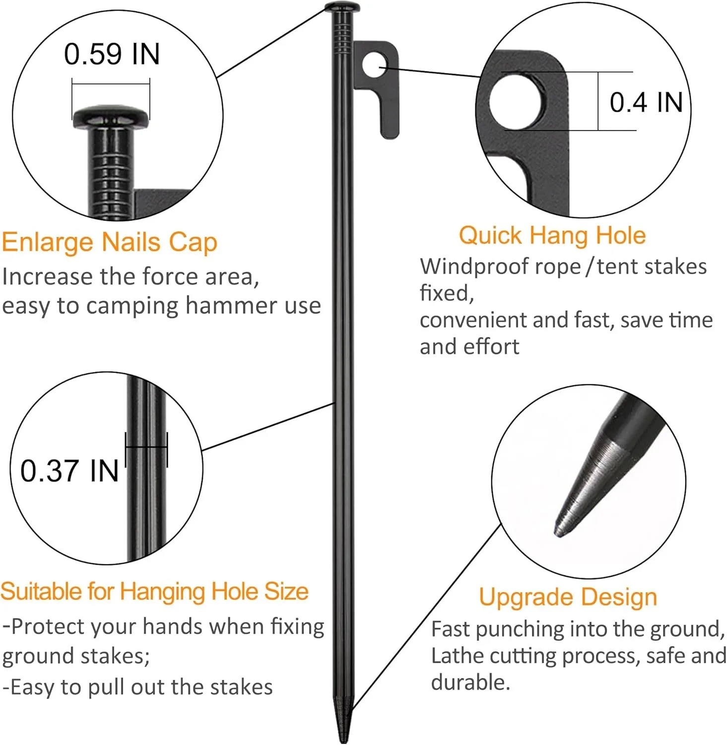 15/20/30cm Duty Heavy Tent Peg - Heavy Equipment Spare Parts reseña y precio