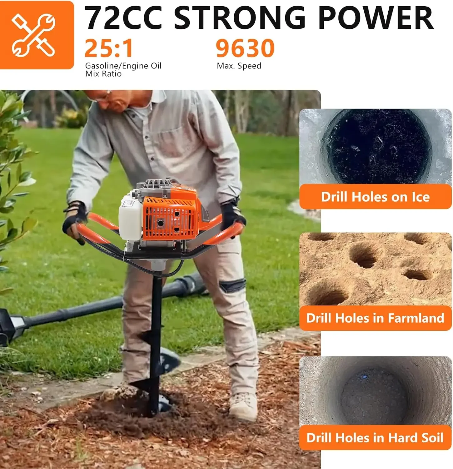 -72CC Auger Post Hole Digger,  - Post Hole Digger reseña y precio