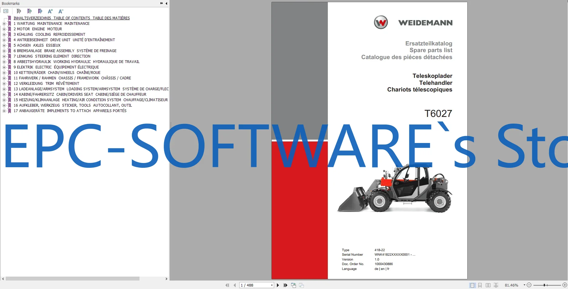 EPC-SOFTWARE Weidemann Heavy E - Heavy Equipment Software reseña y precio
